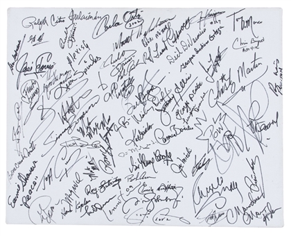 Boxing Legends Multi Signed 16x20 Canvas With Over 50 Signatures Including Marivn Hagler, Lennox Lewis and George Foreman (JSA)
